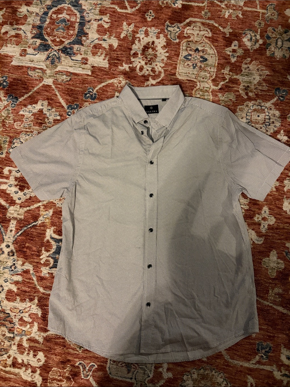 Short-Sleeve Casual Button-Down Shirt in Light Gray